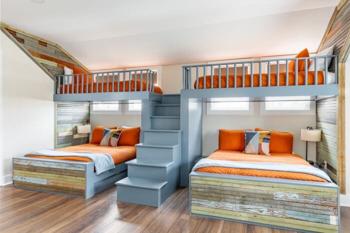 Blue and Orange Bunkbeds