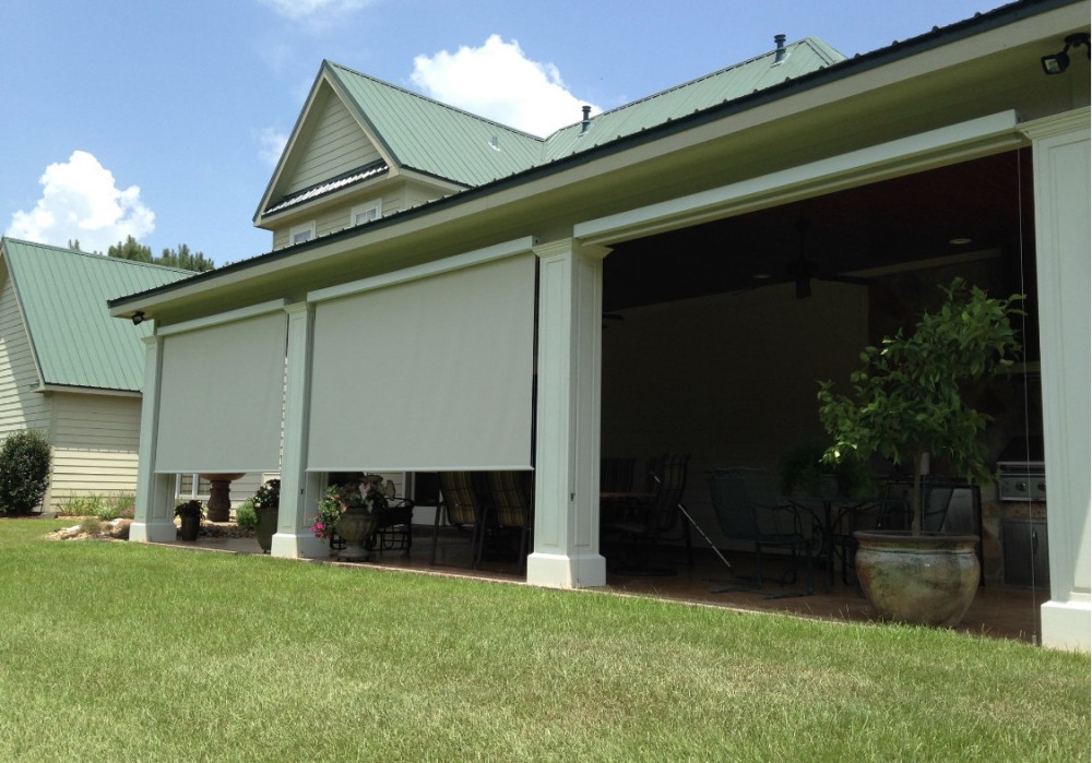 Outdoor Patio Screen Shades_Retractable Motorized Exterior Patio Shades_ Outdoor Patio Screen Shades